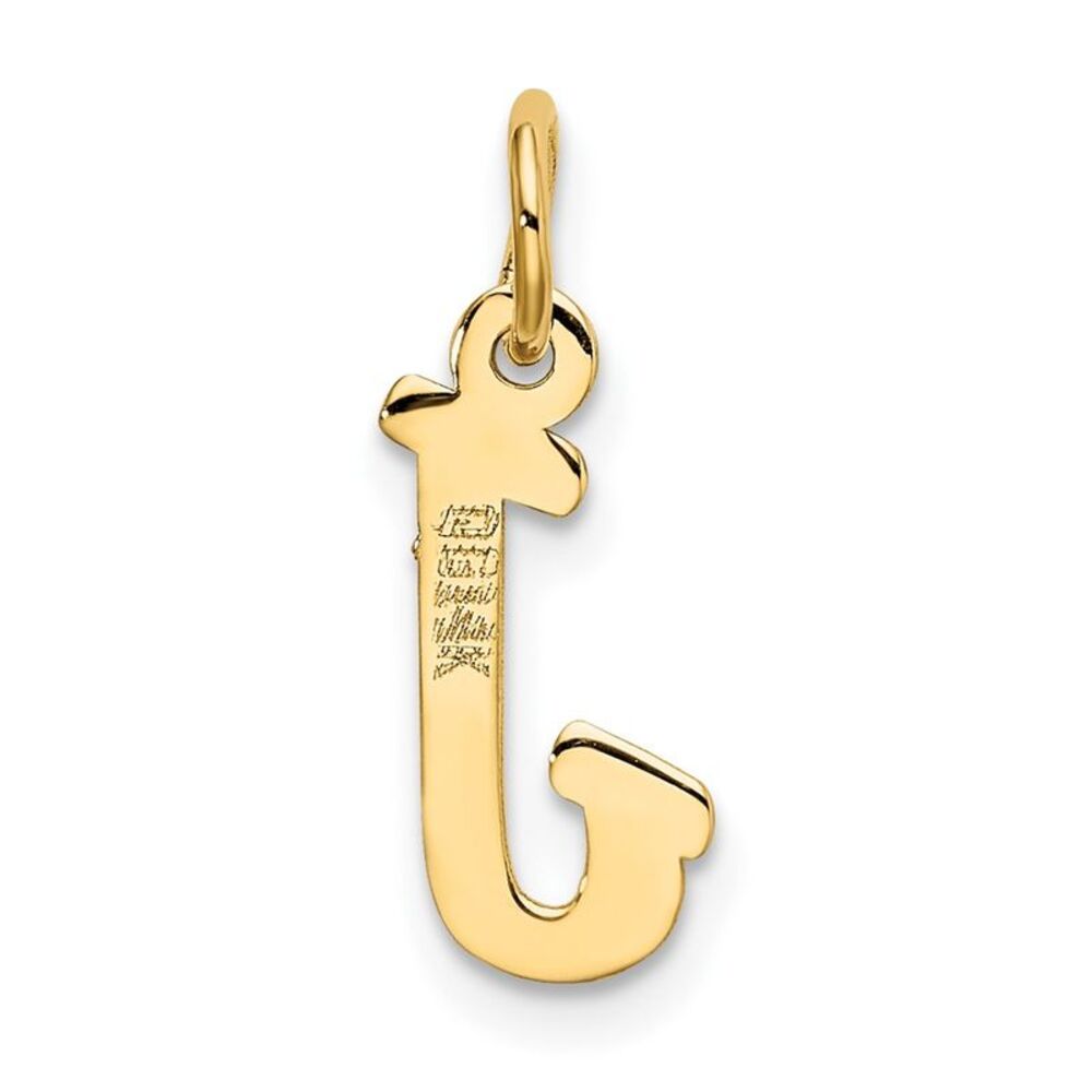 10k Yellow Gold Small Script Initial J Charm - image 2